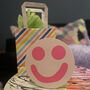 Smiley Face Wall Hanging Neon Yellow And Neon Pink, thumbnail 4 of 4