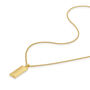 Tall Ingot Tag Men's Necklace 18 K Gold Plated Silver, thumbnail 5 of 6