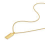 Tall Ingot Tag Men's Necklace 18 K Gold Plated Silver, thumbnail 6 of 8