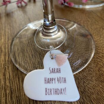 40th Birthday Personalised Glass Charm, 2 of 4