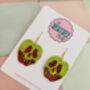 Poison Apple Glitter Statement Earrings / Dark Fairytale Jewellery Small Sparkly Evil Queen Earrings / Spooky Jewellery, thumbnail 8 of 8