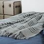 Extra Large Marl Grey And Charcoal Check Wool Throw, thumbnail 2 of 2