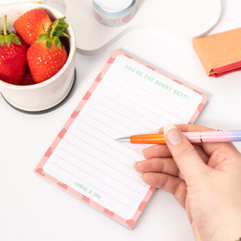 Cute Berry Lined A6 Memo Notepad, 2 of 3