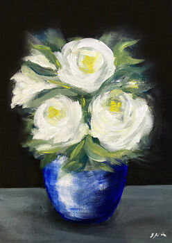 White Rose Acrylic Painting Kit With Video Tutorial, 4 of 7