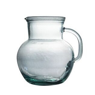 Recycled Glass Jug | '2.3 L' | Clear Glass Pitcher, 2 of 2