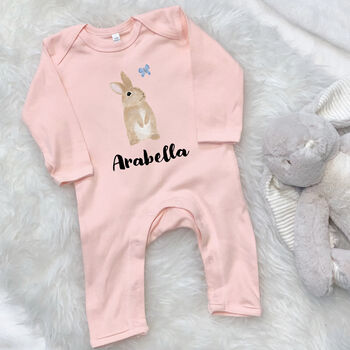Illustrated Bunny Personalised Babygrow, 10 of 12