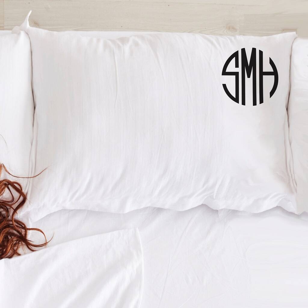 Personalised Monogram Pillow Case By Sarah Hurley