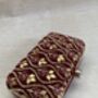 Deep Maroon Velvet Embroidered Handcrafted Clutch Bag, thumbnail 5 of 8