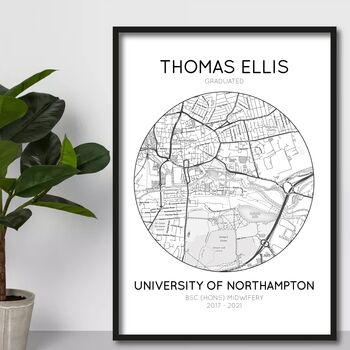 Personalised Graduation Map Gift, University Print, 2 of 5