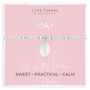 May Birth Flower Silver Plated Beaded Charm Bracelet, thumbnail 3 of 3