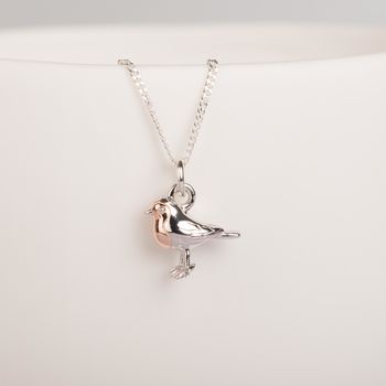 Personalised Solid Silver Baby Robin Necklace, 2 of 5