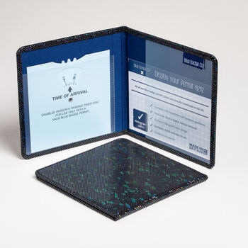 Disabled Blue Badge Parking Permit Wallet In Holographic Black Glass, 10 of 10