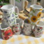 Set Of Six Cream Jugs In Assorted Floral Designs, thumbnail 5 of 10