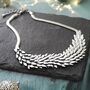 Metal Feather Statement Necklace, thumbnail 1 of 6