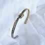 Tarnish Free Two Tone Knot Bangle – Open Cuff Rope Bracelet In Gold, Silver, Or Two Tone Metal | Meaningful Gift, Modern Minimalist Jewellery, thumbnail 3 of 5