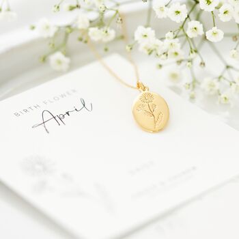 April Daisy Gold Plated Birthflower Necklace, 4 of 11