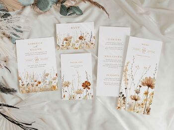 Autumn Wildflower Gatefold Wedding Invitations, 5 of 5