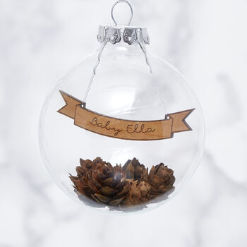 Personalised Banner Pine Cone Bauble, 4 of 4