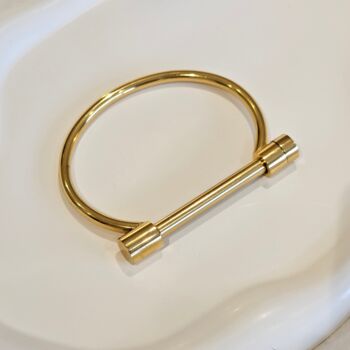 Screw Cuff Bangle Gold, 2 of 5