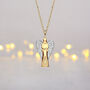 9ct Gold Guardian Angel With Cz Wings Necklace, thumbnail 2 of 9