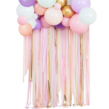 Pastel Balloon Garland And Streamers Backdrop Set, 2 of 3