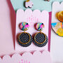 Abstract, Black And White Polka Dot Earrings, thumbnail 4 of 9