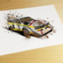 Audi S1 Group B Rally Car Illustration, thumbnail 4 of 4