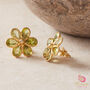 Purple Amethyst Flower Gold Plated Stud Earrings, thumbnail 5 of 11