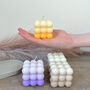 Decorative Bubble Cube Soy Candles In Ombre Gradient, thumbnail 9 of 10