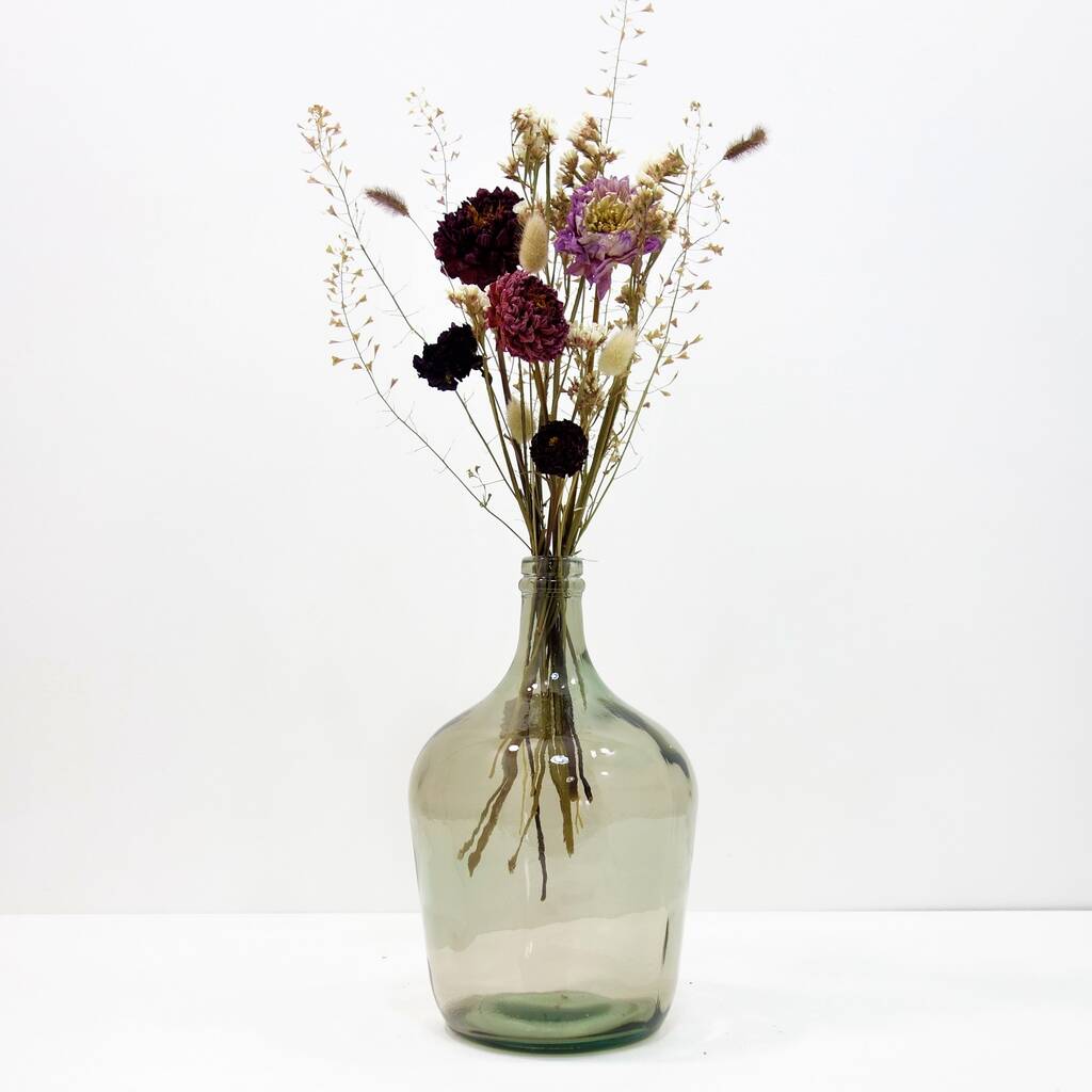 Dried Flowers In Recycled Glass Vase Eight Styles By The Recycled