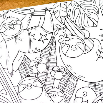 Fun Sloths Giant Activity Colouring Poster, 8 of 8