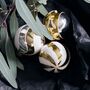 Glowi Large Gold, White And Silver Baubles Set Of Six, thumbnail 1 of 10