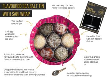 Sea Salts Set With Seven Salts And Silk Sari Wrap, 2 of 6