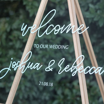 Personalised Acrylic Wedding Welcome Sign, 3 of 3