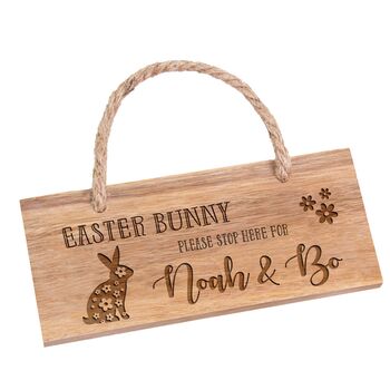 Personalised Easter Bunny Wooden Sign, 7 of 7