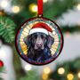 Flat Coated Retriever In Santa Hat Suncatcher Decoration, thumbnail 3 of 6
