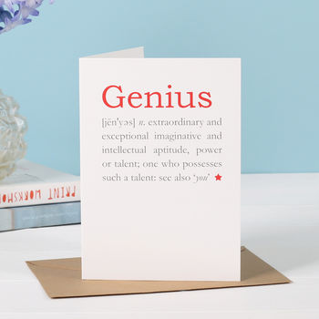 Genius Definition Graduation Or Well Done Card, 3 of 4