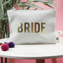 'Bride' Confetti Wedding Day Make Up Bag, thumbnail 1 of 4