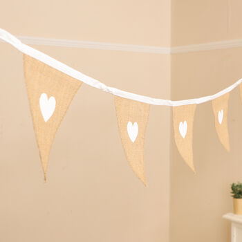 Natural Jute Country Heart Bunting, 3 of 9