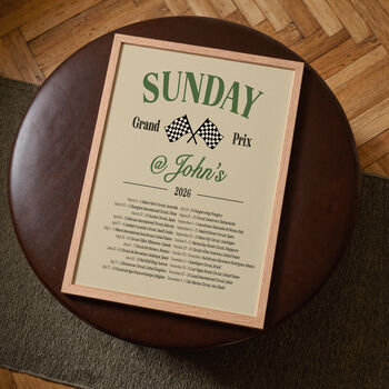 Personalised F1 2026 Fixtures Print Formula One Gift, 2 of 12