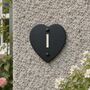 Engraved Slate Heart House Number. Choice Of Font, thumbnail 1 of 5