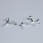 Sterling Silver Curved Screw Back Stud Earrings, thumbnail 3 of 4
