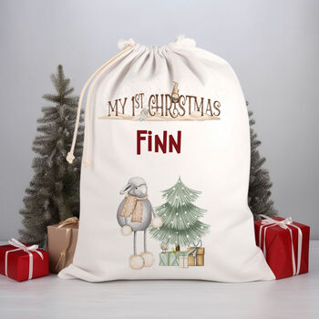 Large Christmas Sack With Charming Reindeer, Snowman Or Woolly Sheep Design, 4 of 7