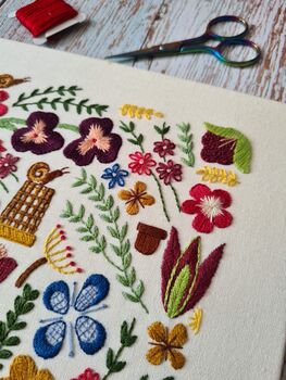 Garden Glory Hand Embroidery Kit, 9 of 11