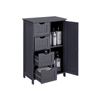 Grey Storage Cabinet With Four Drawers And Door, 5 of 5
