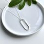 Elongated Oval Pendant Necklace, thumbnail 2 of 3