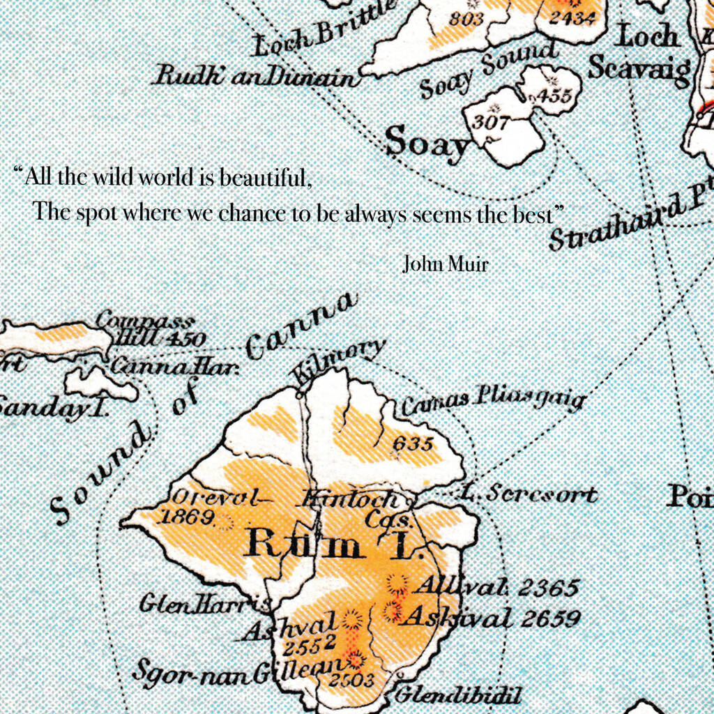 Scotland Map Card Of The Isles Of Rum And Soay By A Northern Life