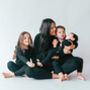 Black Matching Adults Pyjamas | Ribbed Loungewear, thumbnail 4 of 7