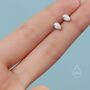 White Opal Droplet Stud Earrings In Sterling Silver, thumbnail 8 of 11