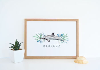 Personalised Dolphin Art Print, 3 of 3